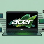 illustration acer logo sur ordinateur et accessoires secteur technologie