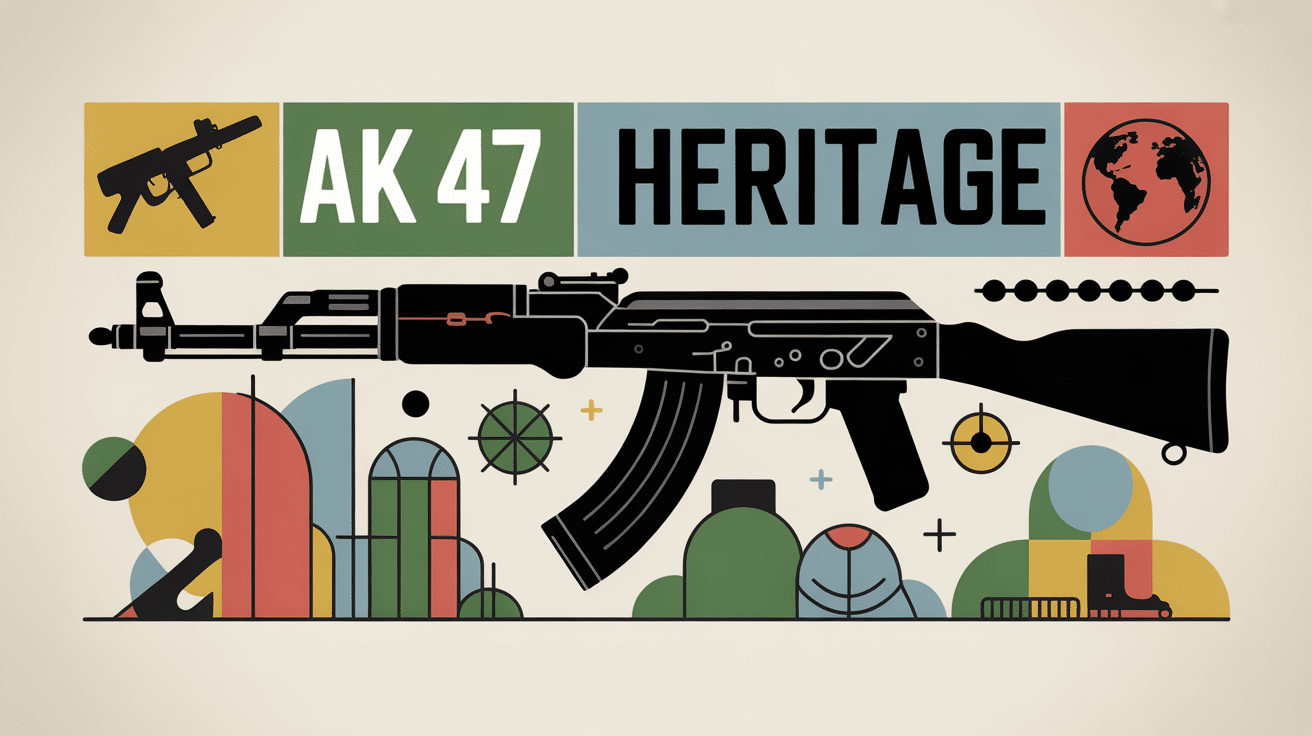 illustration ak 47 heritage silhouette et symboles