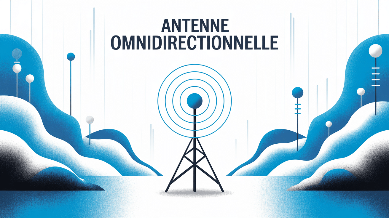illustration antenne omnidirectionnelle diffusion ondes 360 degrés