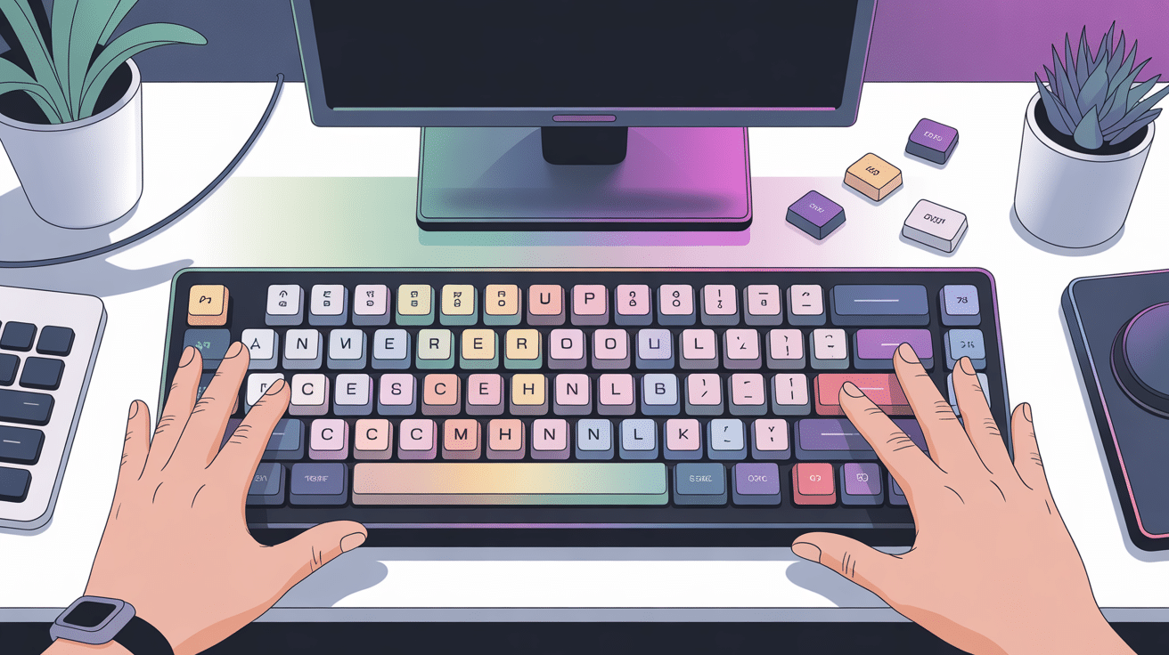 Illustration clavier personnalisé avec RGB switches et keycaps