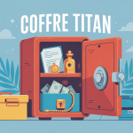 illustration coffre titan ouvert sécurité documents bijoux