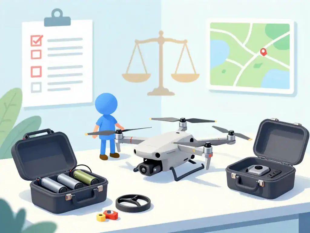 illustration préparation accessoires réglementation dji mini 5