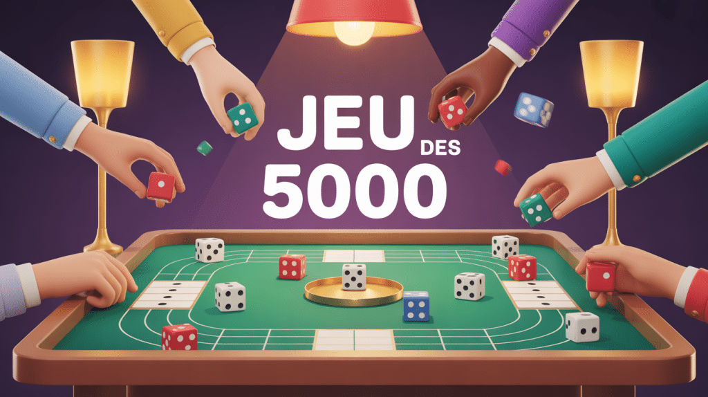 jeu des 5000 table conviviale et dés