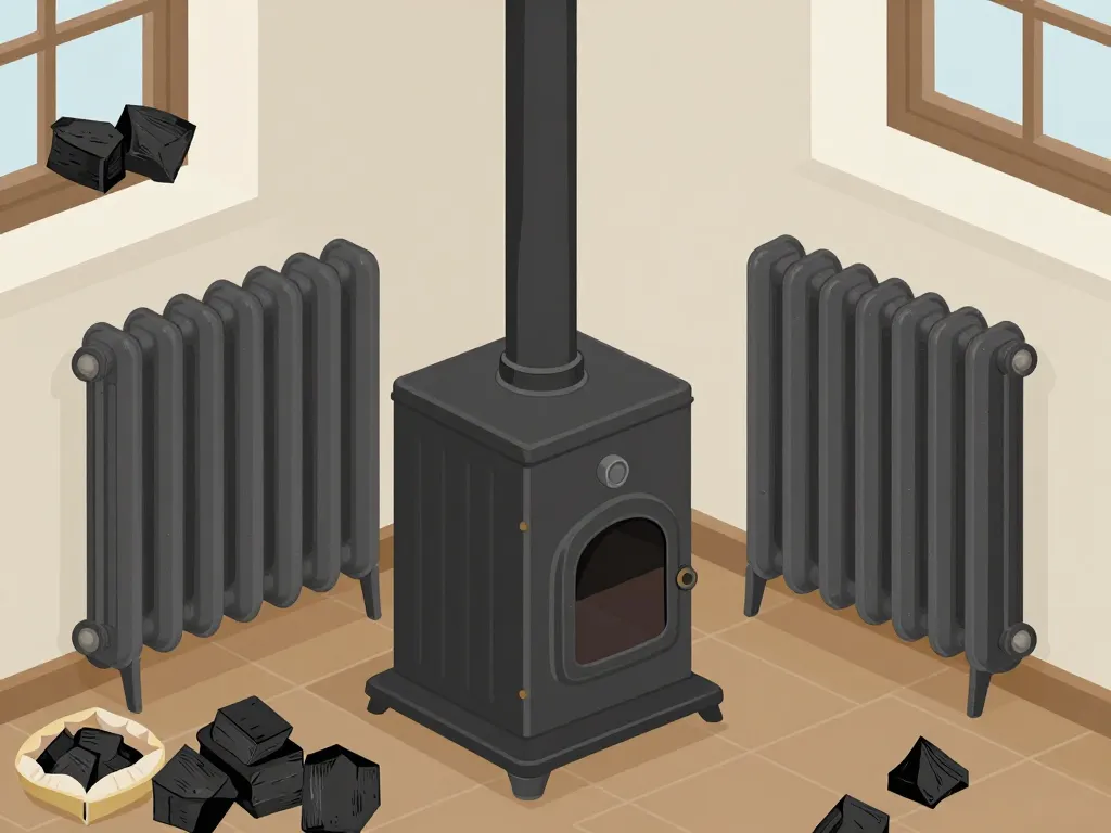 Monthracite Vmax chaudière anthracite dans une maison ancienne