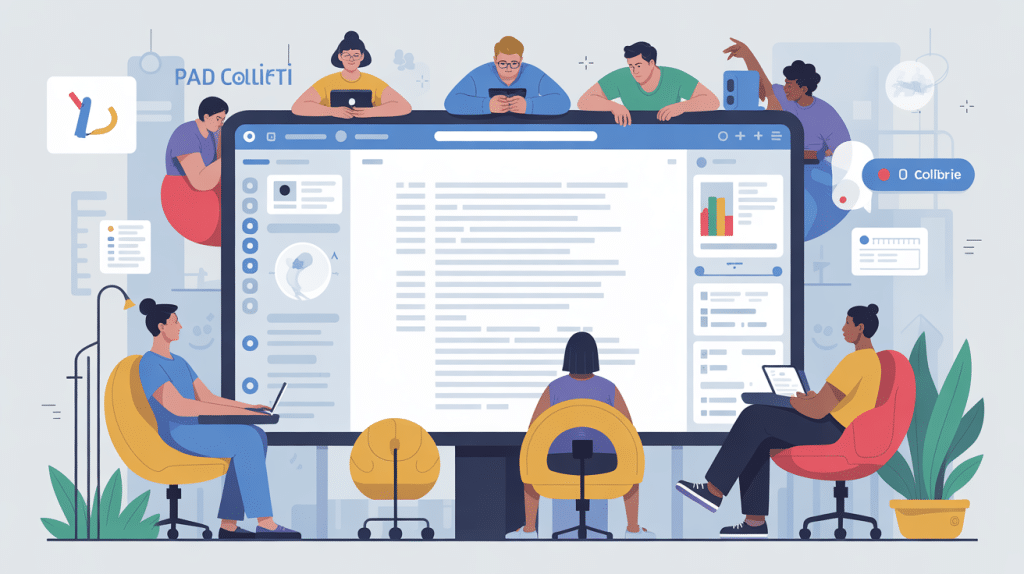 illustration collaboration en ligne pad colibri