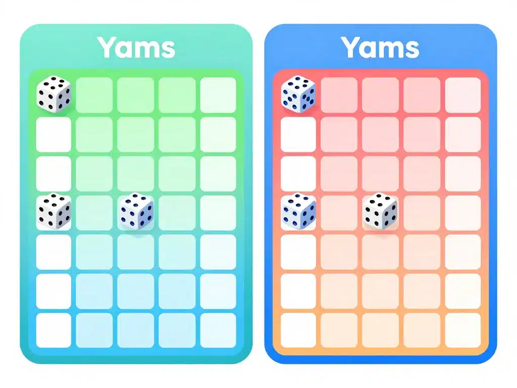 diagramme yams grille deux zones et dés