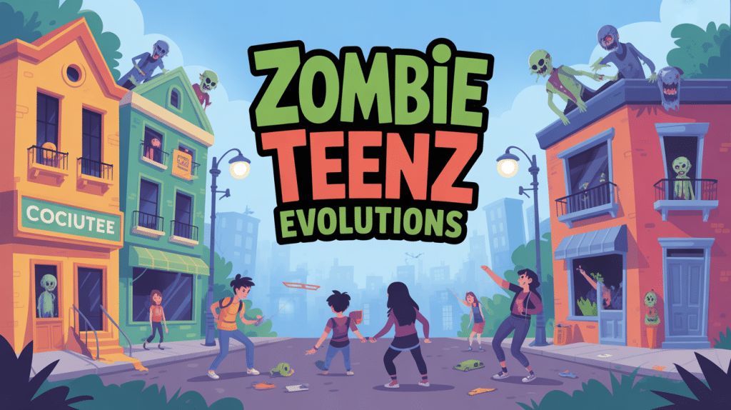 zombie teenz illustration ville héros défense