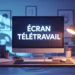 ecran teletravail grande taille ergonomique
