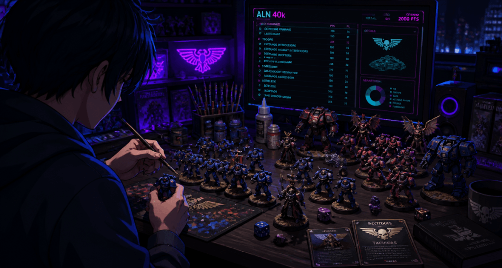 aln 40k figurines warhammer sur table