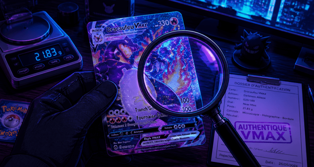 Carte Pokémon VMAX vrai test balance
