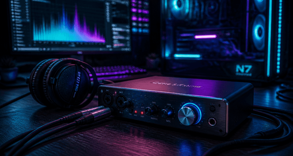 carte son externe pour pc sur bureau gaming