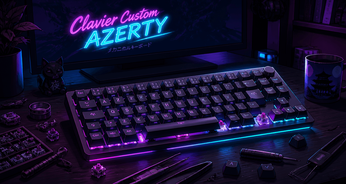 clavier custom azerty mécanique 75% avec LED