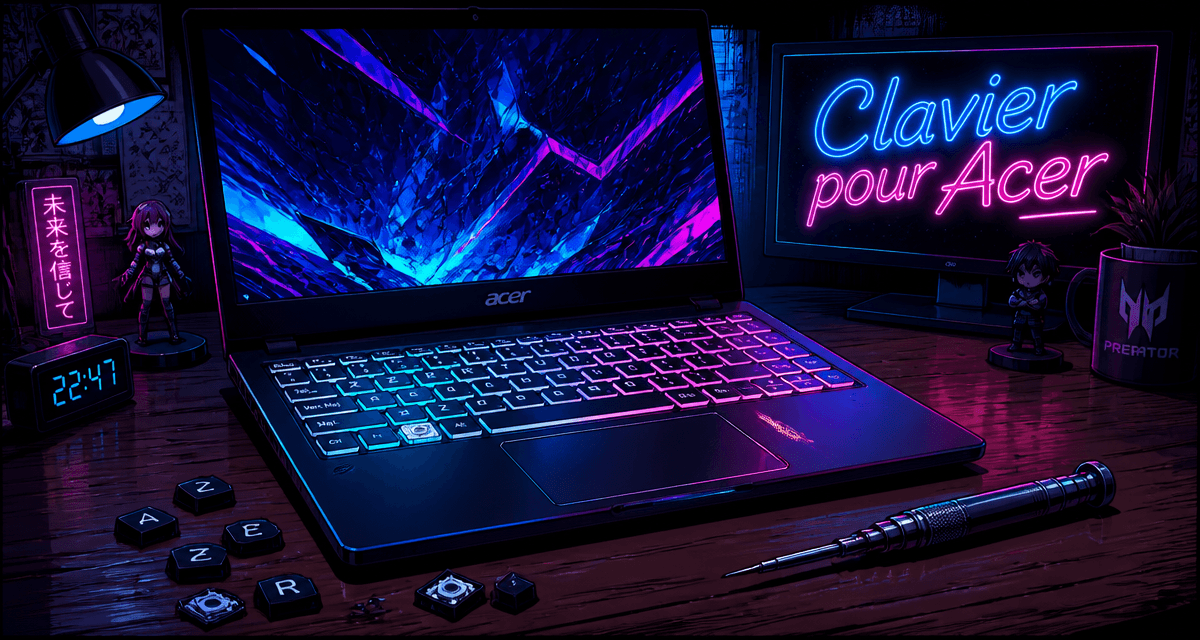 clavier pour acer rétroéclairé avec touches détachées
