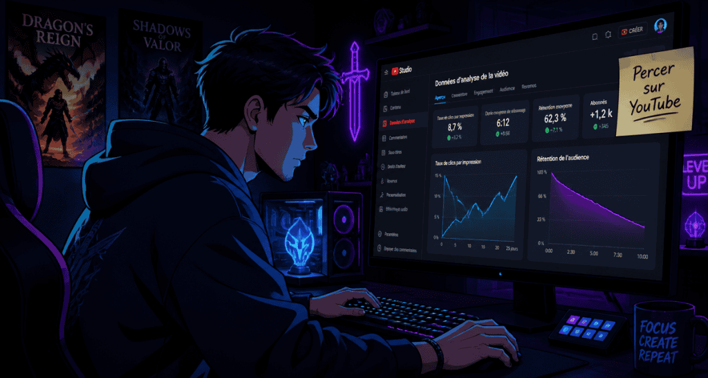 comment percer sur youtube créateur gaming devant écran