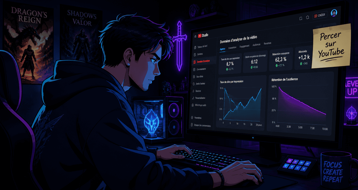 comment percer sur youtube créateur gaming devant écran