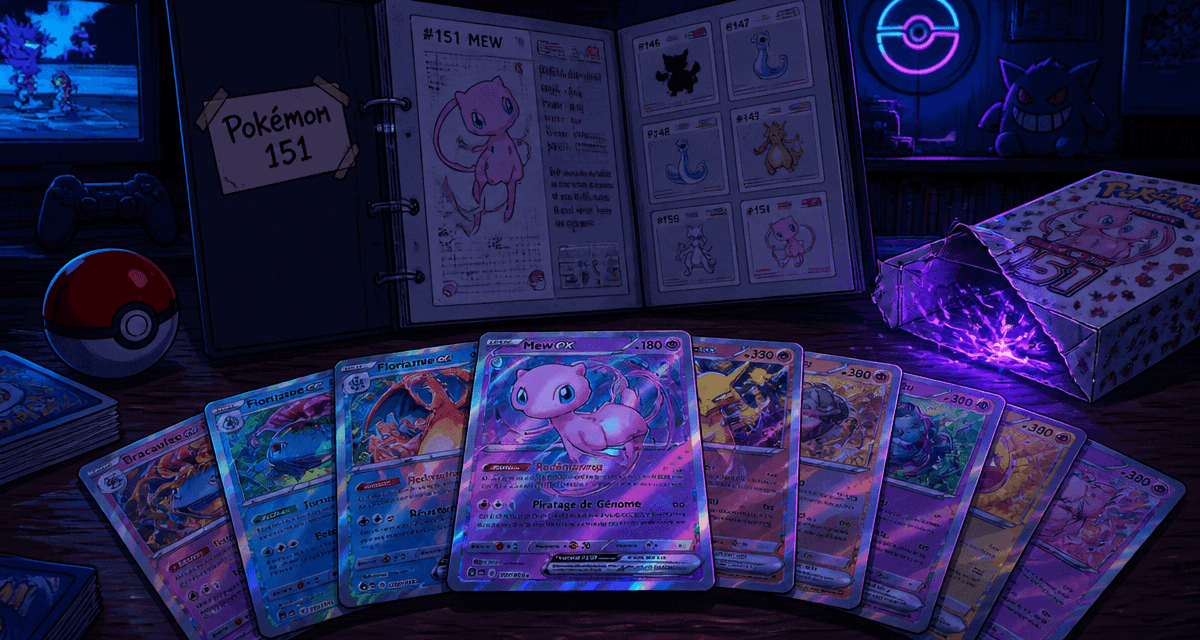 cultura pokemon 151 cartes sur table et pokedex