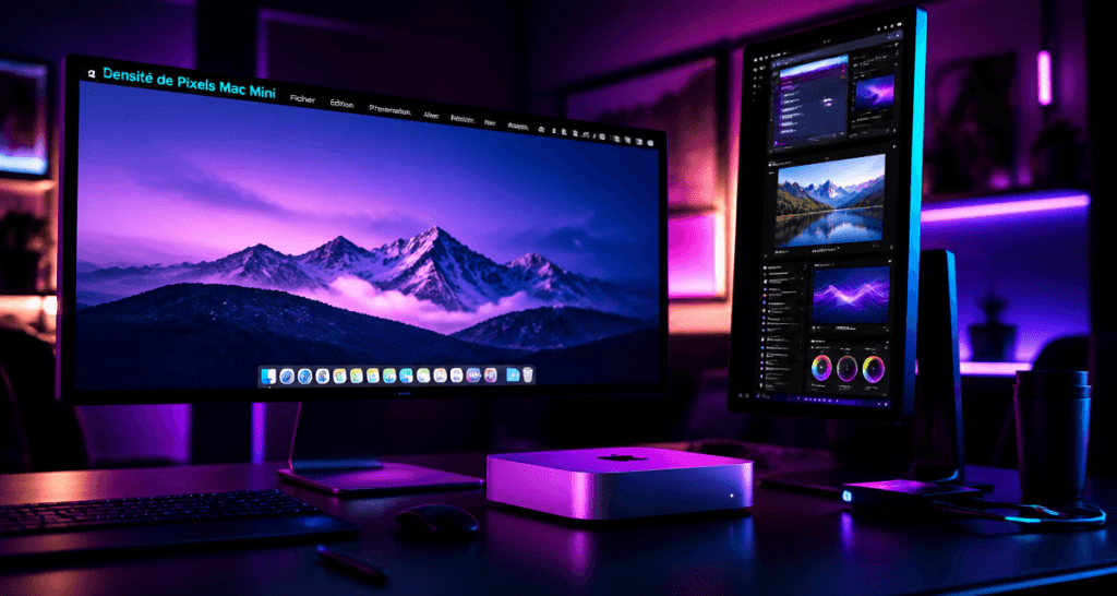 ecran mac mini haute resolution ambiance neon