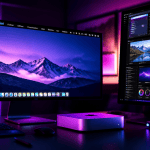 ecran mac mini haute resolution ambiance neon