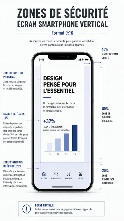 Infographie des zones de sécurité pour le format YouTube Shorts