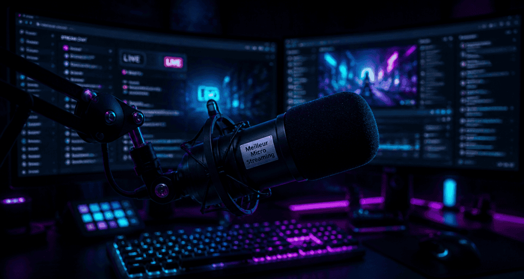 meilleur micro streaming sur bras articulé devant clavier gaming