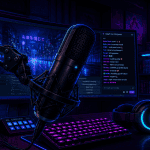 micro streaming sur bras articulé ambiance gaming