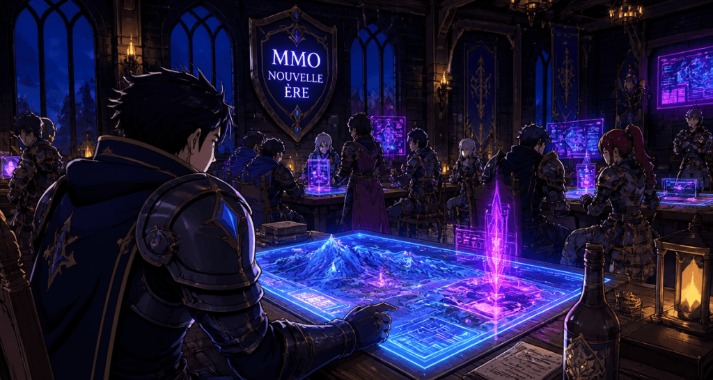 mmo 2024 guilde médiévale fantasy salle nuit