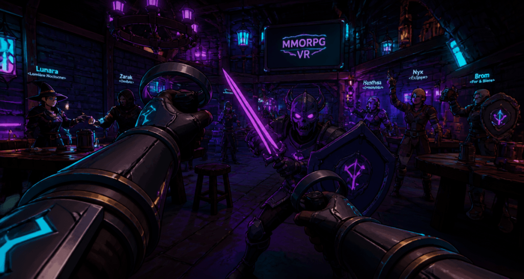 mmorpg vr joueur armure taverne vr