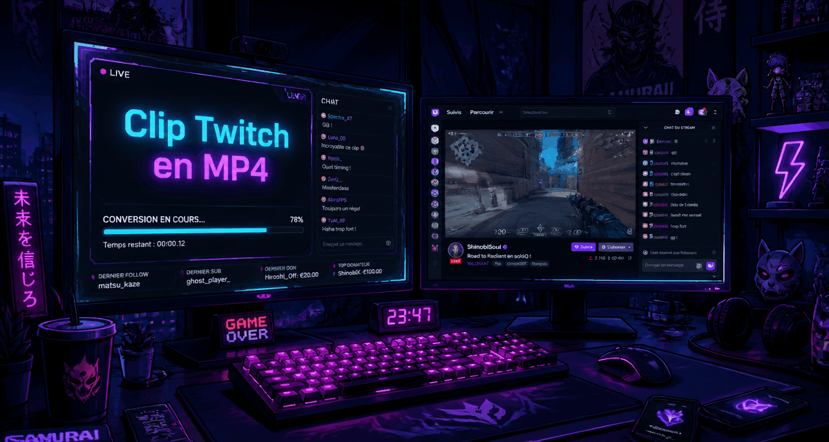 mp4 twitch clip sur écran gaming