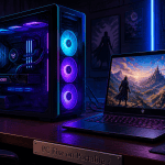 pc fixe ou portable sur un bureau moderne