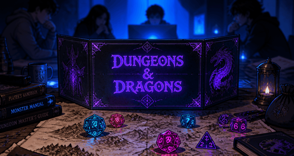 rpg d&d table dés carte