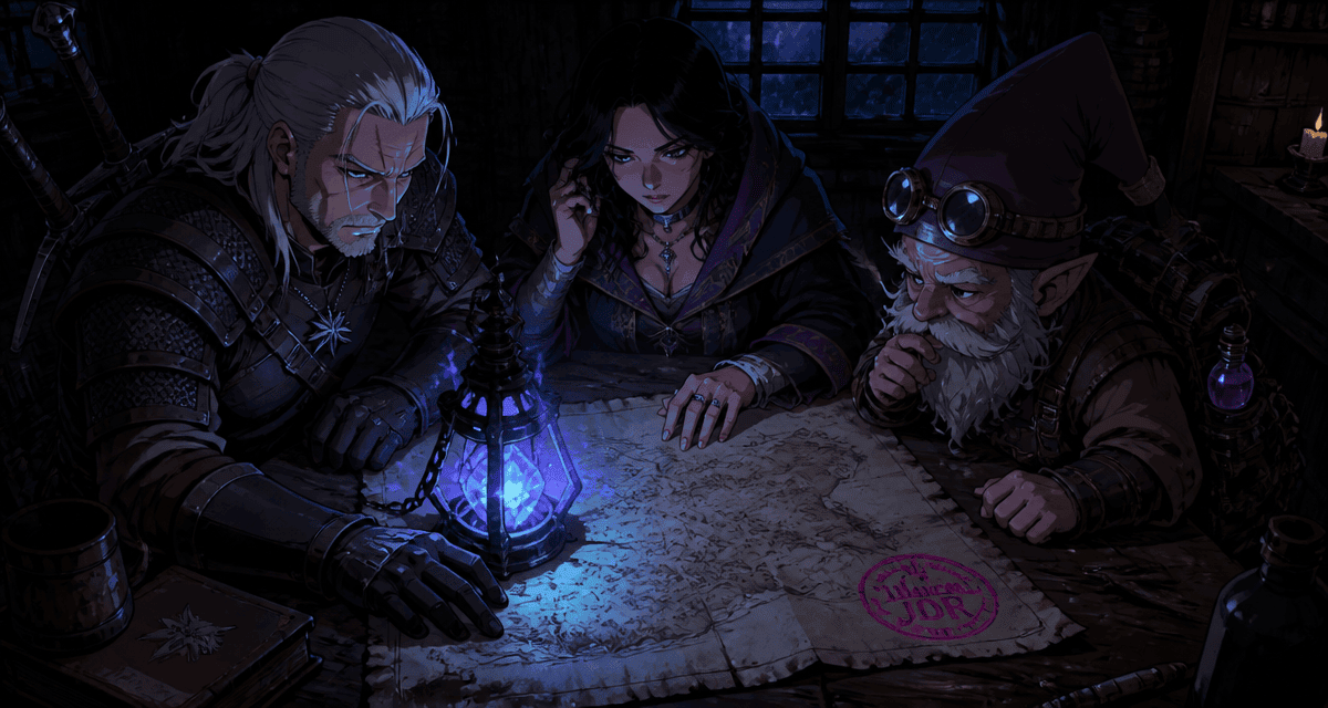 the witcher jeu de role groupe taverne carte