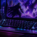 clavier predator TKL rétroéclairé sur bureau