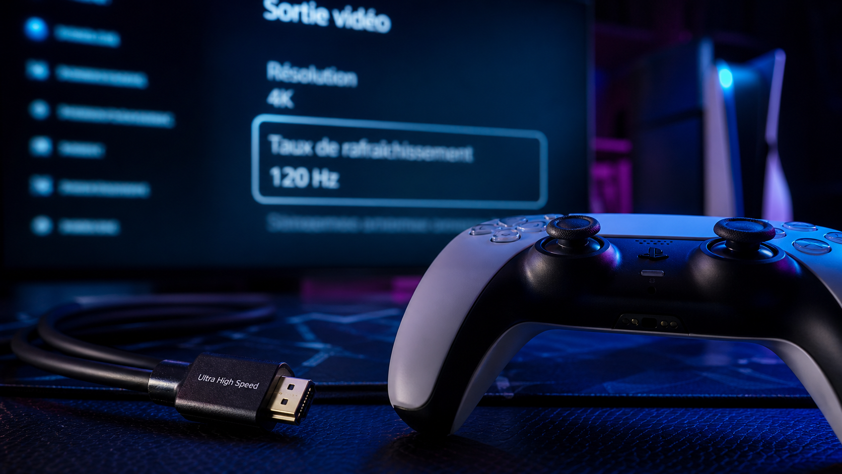 Combien de hz pour PS5 : 120 Hz, sortie vidéo affichée sur TV 4K