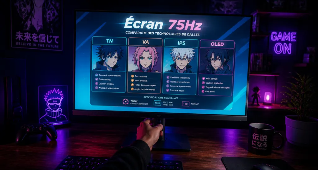 ecran 75hz sur bureau gaming