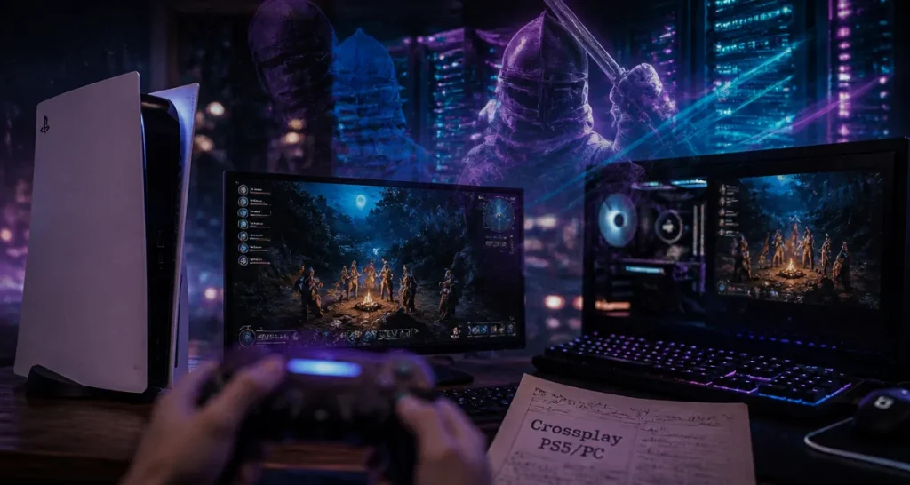 Jeux crossplay PS5 PC : manette PS5 et PC pour jouer ensemble