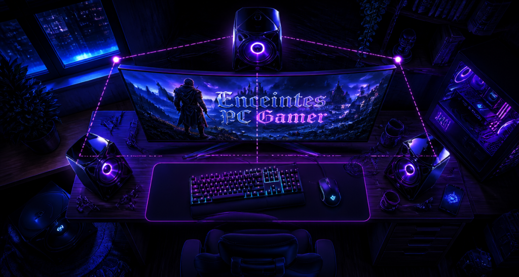 meilleur enceinte pc gamer sur bureau gaming lumineux