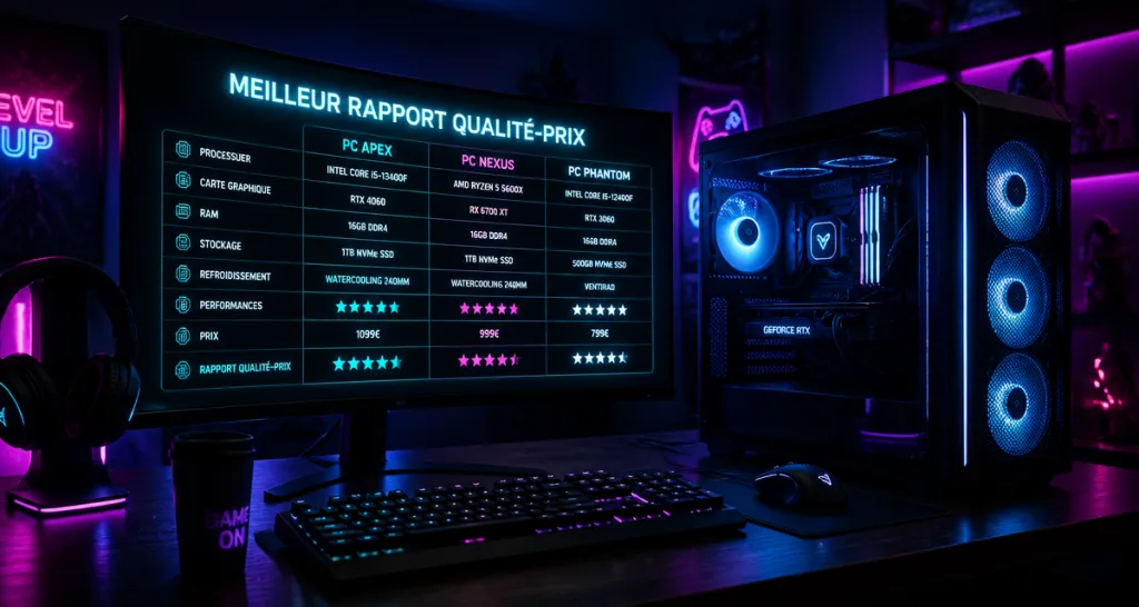 meilleur tour pc rapport qualité-prix sur bureau gaming