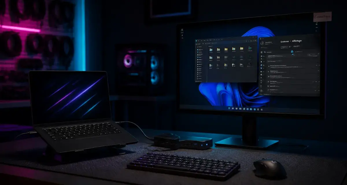 PC portable sur écran externe : installation réussie