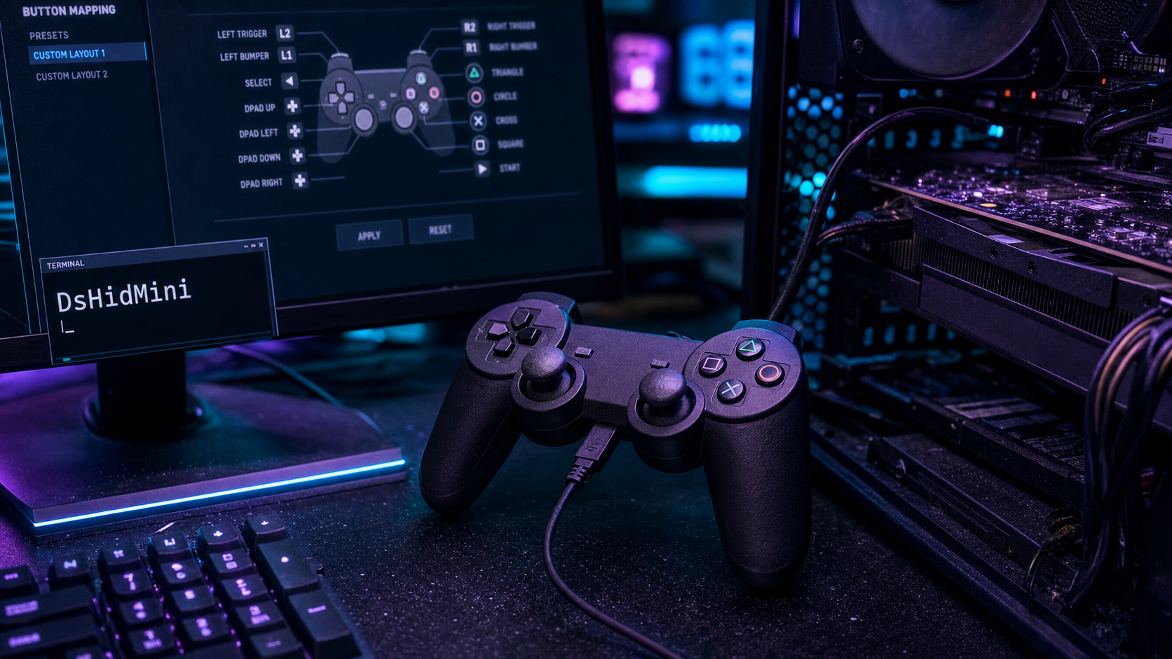 ps3 controller pc : manette DualShock 3 sur PC, câble Mini-USB, mapping boutons