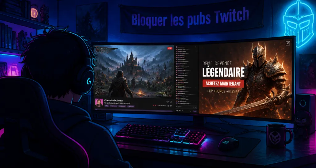 retirer les pubs twitch spectateur gaming pub écran