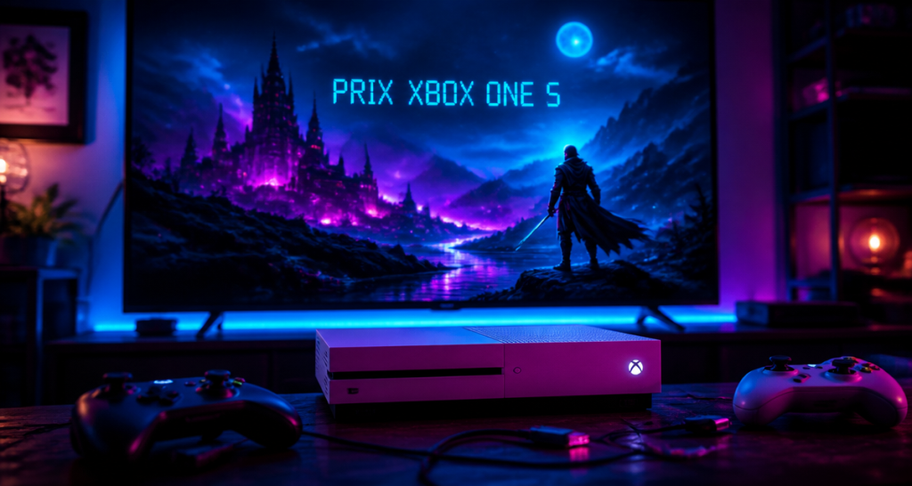 xbox one s prix sur meuble tv ambiance neon