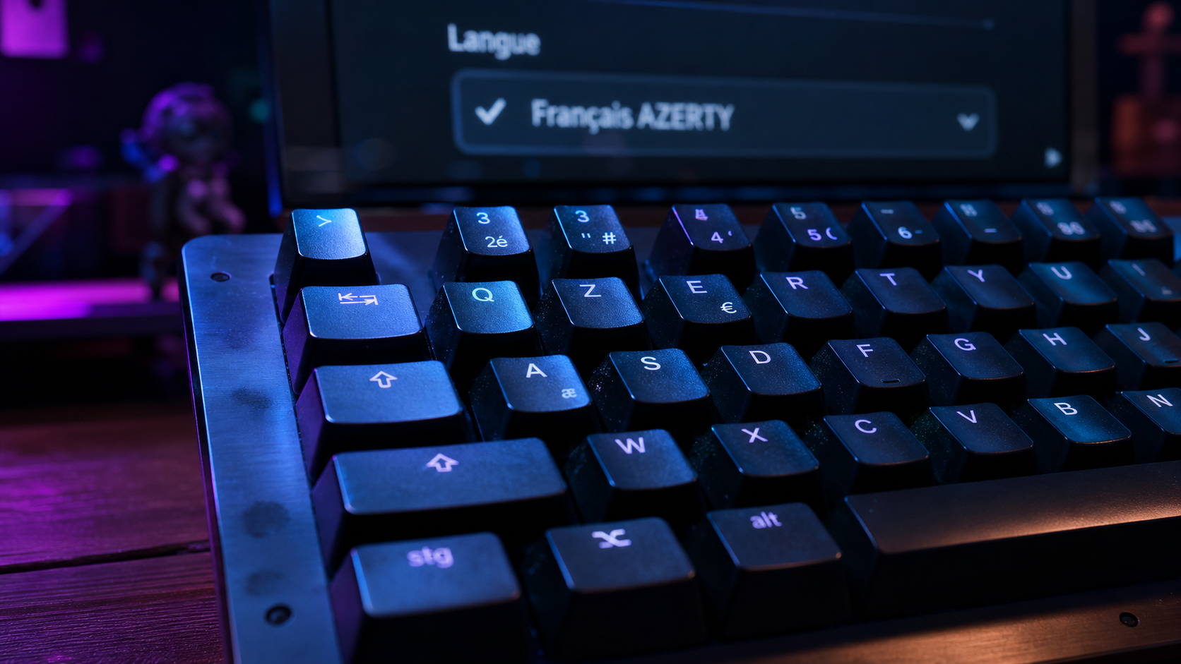 Changement clavier QWERTY AZERTY : clavier AZERTY sur bureau
