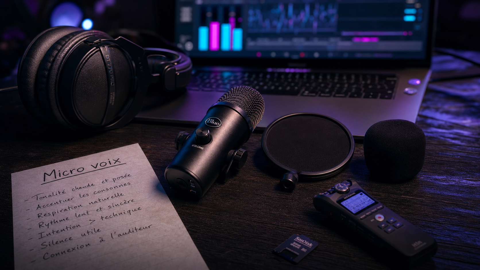 Micro qui enregistre la voix : USB, XLR ou enregistreur vocal, micro et enregistrement audio