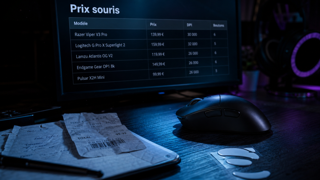 Souris ordinateur prix : DPI et boutons, souris filaire et sans fil