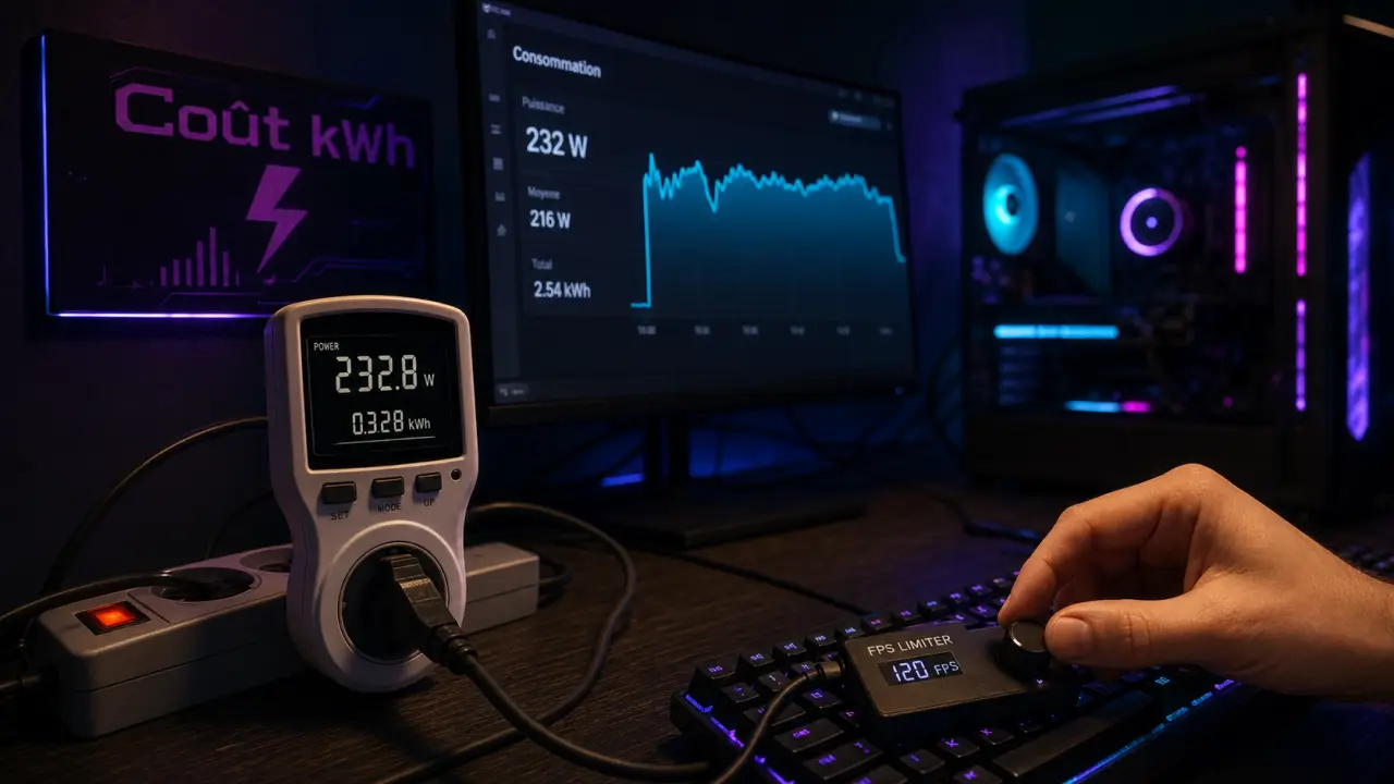 Consommation électrique pc gamer : wattmètre, coût kWh selon heures de jeu