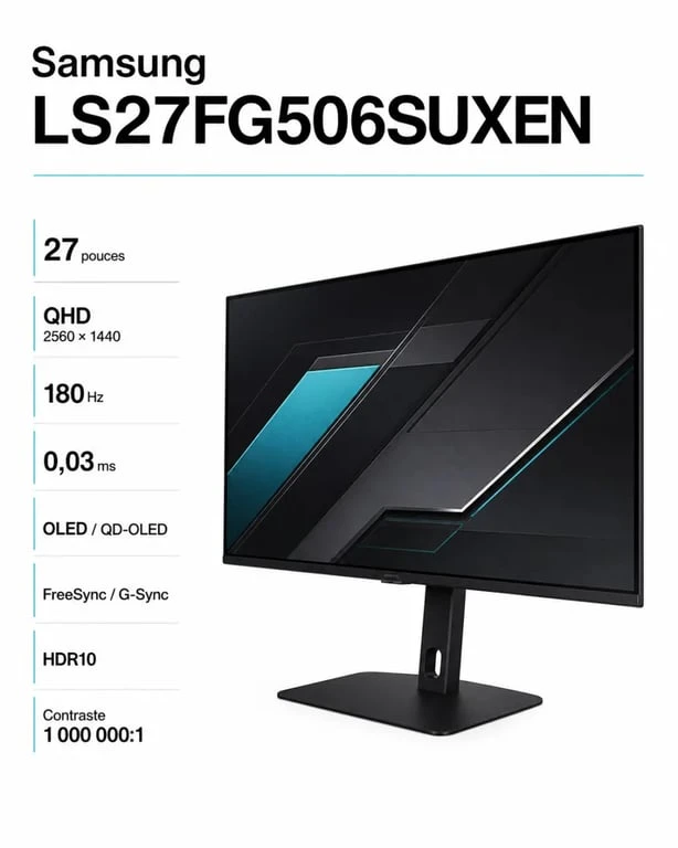 Samsung LS27FG506SUXEN 27'' OLED aperçu des caractéristiques clés et du positionnement gaming