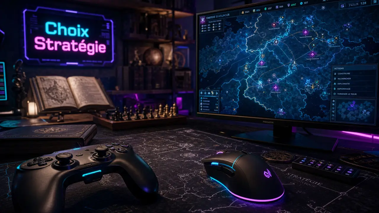 Stratégie jeux pc RTS 4X gestion : PC de stratégie bleu nuit