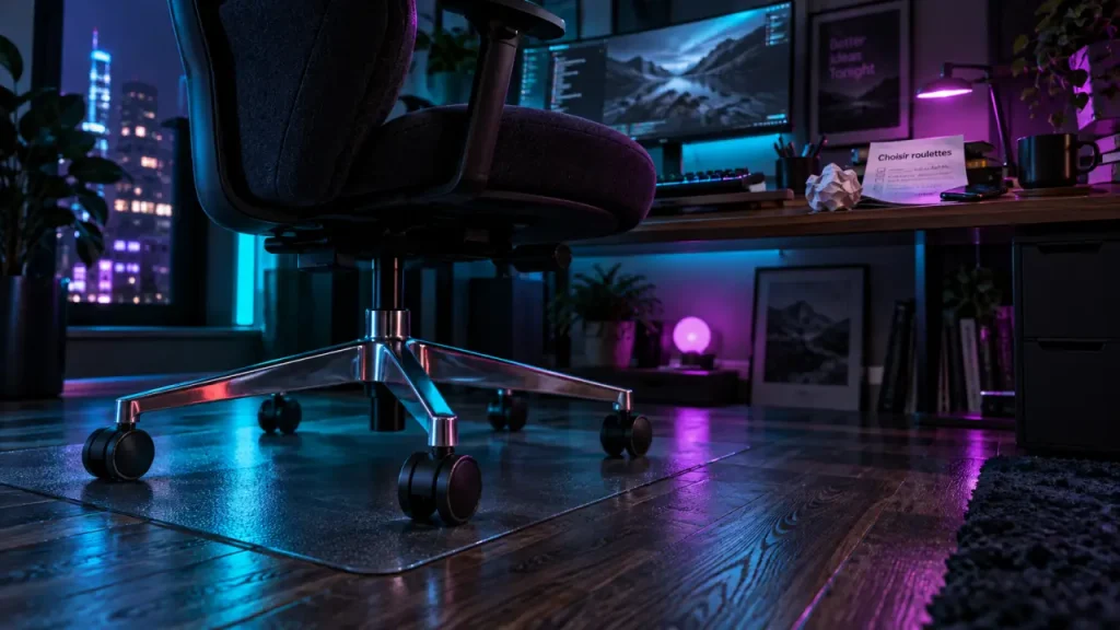 Un fauteuil de bureau à roulettes se choisit d’abord selon l’usage, le sol et les réglages