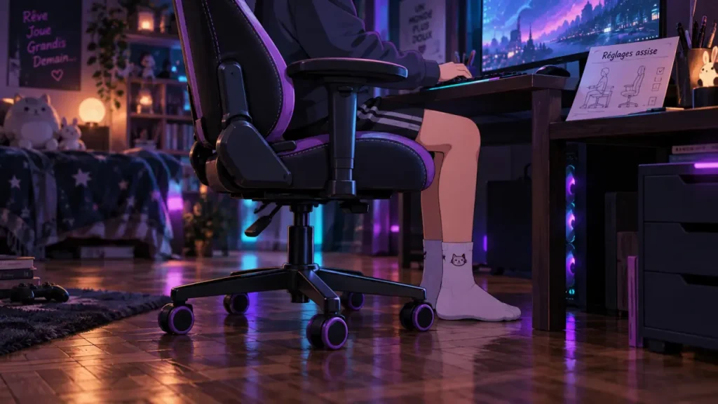 Fauteuil gaming enfant : 40 à 52 cm d’assise pour garantir une posture saine