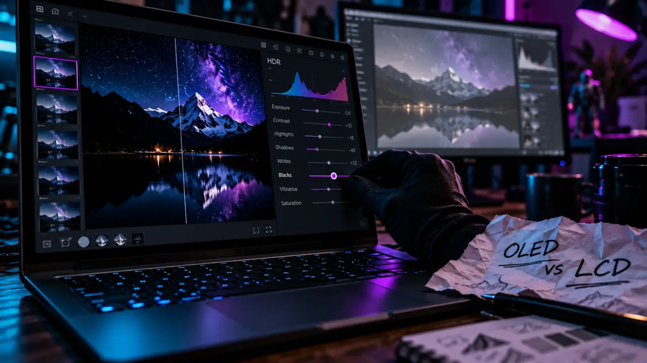 pc portable oled : contraste premium, noirs parfaits